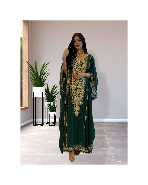 Green Party Wear Kaftan for Women