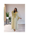 White Georgette Kaftan With Gold Embroidery