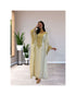 White Georgette Kaftan With Gold Embroidery