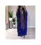 Royal-Blue Kaftan Handcrafted Georgette Embroidered Work Party Wear Fully Stitched Dresses 0236