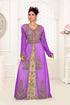 Purple & White color luxurious Handmade Moroccan Kaftan with hijjab