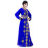Royal -Blue color luxurious Full Sleeves Handmade Moroccan Kaftan With Sun-proof hijab.