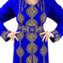 Royal -Blue color luxurious Full Sleeves Handmade Moroccan Kaftan With Sun-proof hijab.