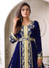 Arabic darkblue wedding designer moroccan kaftan