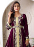 Arabic violet wedding designer moroccan kaftan