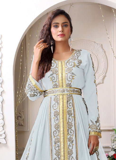 Arabic white wedding designer moroccan kaftan