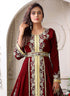 Arabic maroon wedding designer moroccan kaftan