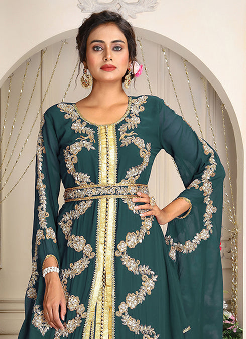 Bottalgreen designer hand beaded moroccan party wedding kaftan