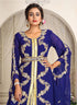 Darkblue designer hand beaded moroccan party wedding kaftan