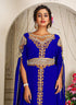 Arabic blue georgette islamic modern dubai kaftan
