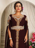 Arabic brown georgette islamic modern dubai kaftan