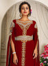 Arabic maroon georgette islamic modern dubai kaftan