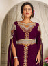 Arabic violet georgette islamic modern dubai kaftan