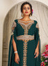 Arabic bottle green georgette islamic modern dubai kaftan