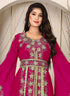 Pink islamic wedding designer arabic maxi hand beaded dubai ladies long sleeve moroccan arabic party wear kaftan