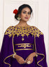 Purple Georgette Gold Resham Zari Embroidered Kaftan for Royal Parties