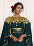 Bottlegreen and gold embroidery israeli dress islamic design kaftan takchita wedding party wear kaftan