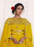 Yellow Georgette Resham Embroidered Party Wear Kaftan