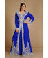 Royal-Blue color luxurious full sleeves Handmade Moroccan Kaftan with Sun-proof hiijab.