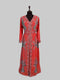 Red color luxurious Full Sleeves Handmade Moroccan Kaftan.