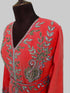 Red color luxurious Full Sleeves Handmade Moroccan Kaftan.