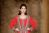 Red color luxurious Full Sleeves Handmade Moroccan Kaftan with hijab