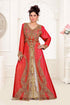 Red luxurious Full Sleeves Handmade Moroccan Kaftan with hijab