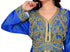 Royal-Blue & White color luxurious Full Sleeves Handmade Moroccan Kaftan .
