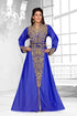 Royal Blue & White color luxurious Full Sleeves Handmade Moroccan Kaftan .