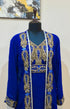 Royal Blue color luxurious Full Sleeves Handmade Two Piece Jacket Style Moroccan Kaftan.