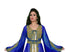 Royal-Blue & white color luxurious Handmade Moroccan Kaftan with hijab
