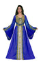 Royal-Blue & white color luxurious Handmade Moroccan Kaftan with hijab