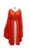 Orange and white georgette embroidered islamic wedding kaftan