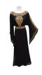 Black georgette embroidered islamic wedding farasha