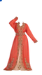 Orange Georgette Kaftan Gown with Zari Work