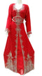 Red Georgette Islamic Kaftan With Zari And Stone Work