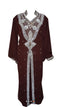 Brown Georgette Islamic Kaftan With Zari And Stone Work