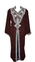 Brown Georgette Islamic Kaftan With Zari And Stone Work