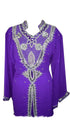 Purple Georgette Islamic Kaftan With Zari And Stone Work