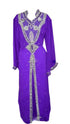 Purple Georgette Islamic Kaftan With Zari And Stone Work
