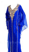 Royal Blue Georgette Islamic Kaftan With Zari And Stone Work