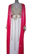Pink And White Embroidered Georgette Stitched Islamic Kaftan