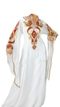 Off White Embroidered Georgette Stitched Islamic Farasha