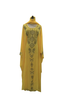 Yellow Embroidered Georgette Stitched Islamic Kaftan