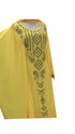 Yellow Embroidered Georgette Stitched Islamic Kaftan