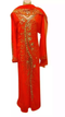 Orange Embroidered Georgette Stitched Islamic Kaftan