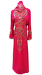 Pink Embroidered Georgette Stitched Islamic Kaftan