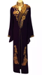 Wine Embroidered Georgette Stitched Islamic Kaftan