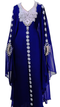 Navy Blue Embroidered Georgette Stitched Islamic Kaftan