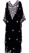Black Embroidered Georgette Stitched Islamic Kaftan